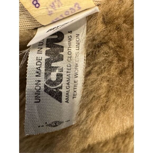 Vintage Richman Men's Button Front Faux Fur Lined Jacket Coat Tan Size 42 - Picture 12 of 15